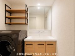 三面鏡を採用した洗面台